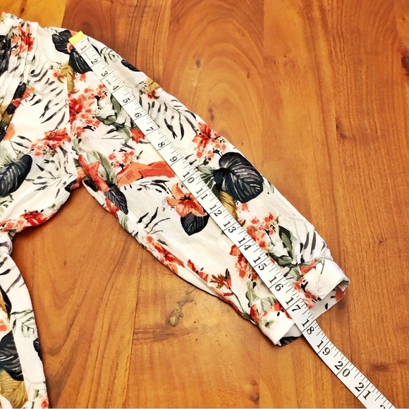 Hilary Radley Floral Tropical Pattern Boho Festival Button Down Shirt Blouse. - Picture 13 of 16